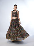 Multi-Color Chevron Sequin Lehenga