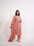 DUSTY PEACH SILK KURTA SET