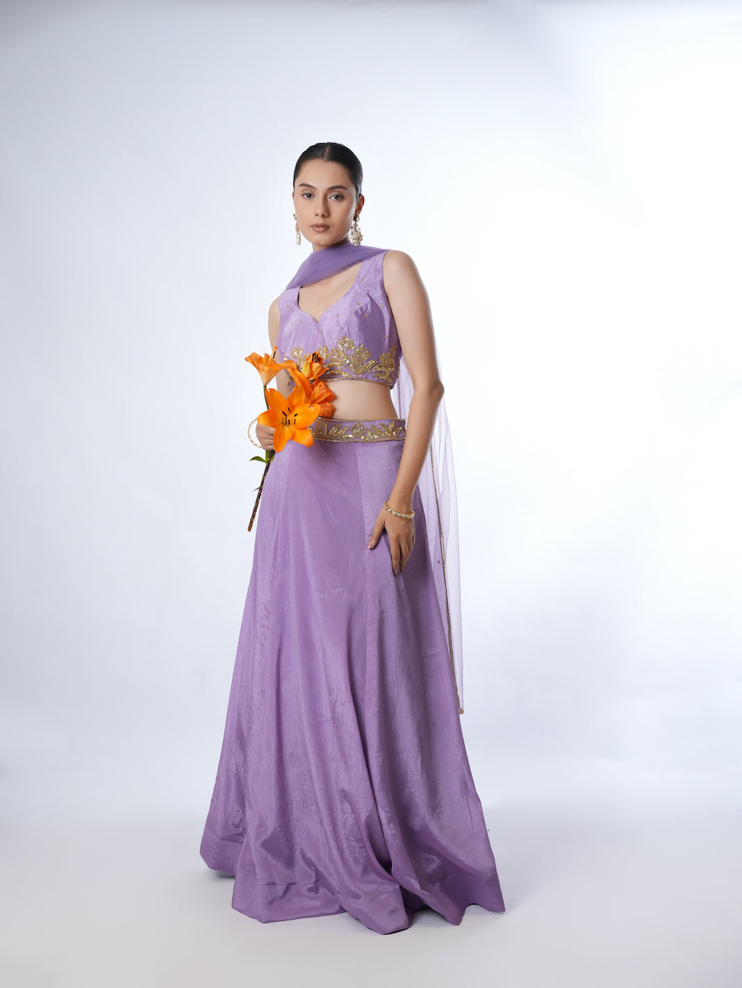 LAVENDER GOLD-EMBROIDERED LEHENGA
