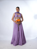 Lavender Gold-Embroidered Lehenga