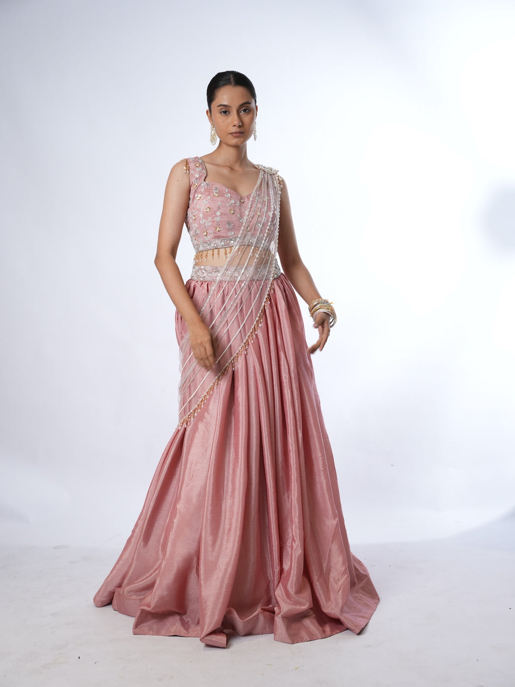 Blush Pink Embellished Lehenga Set