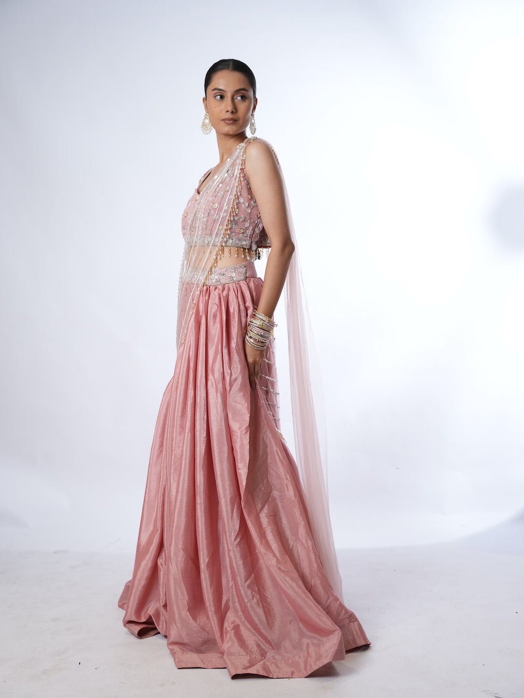 Blush Pink Embellished Lehenga Set