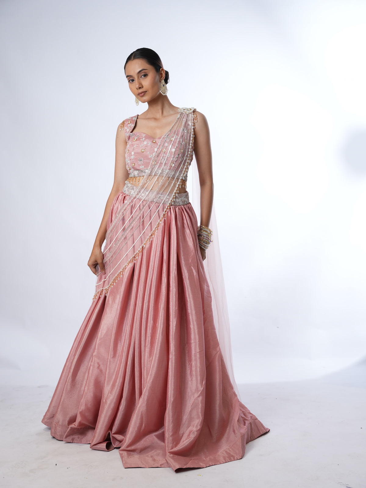 Blush Pink Embellished Lehenga Set