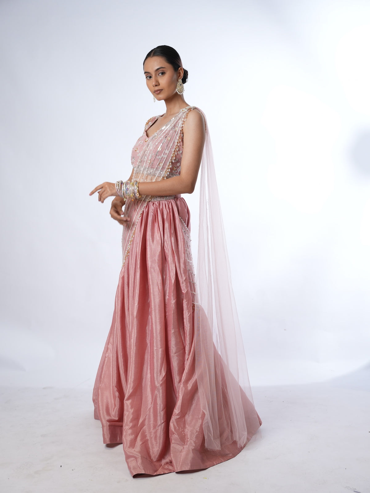 Blush Pink Embellished Lehenga Set