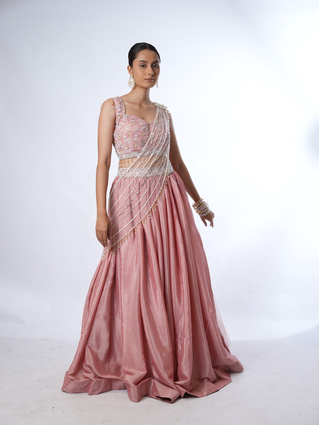 Blush Pink Embellished Lehenga Set