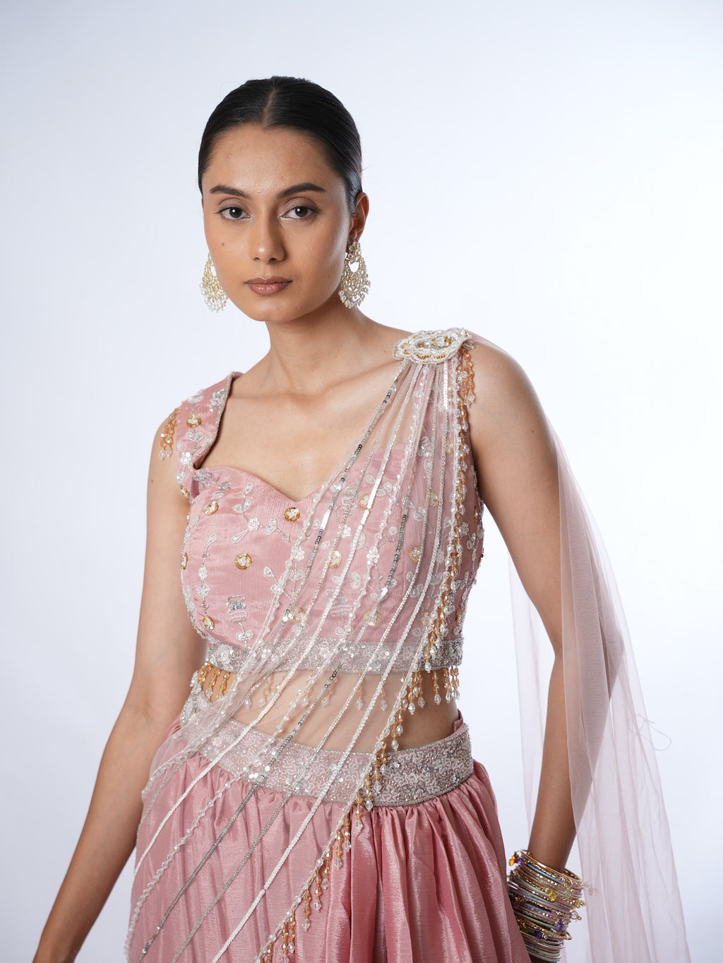 Blush Pink Embellished Lehenga Set