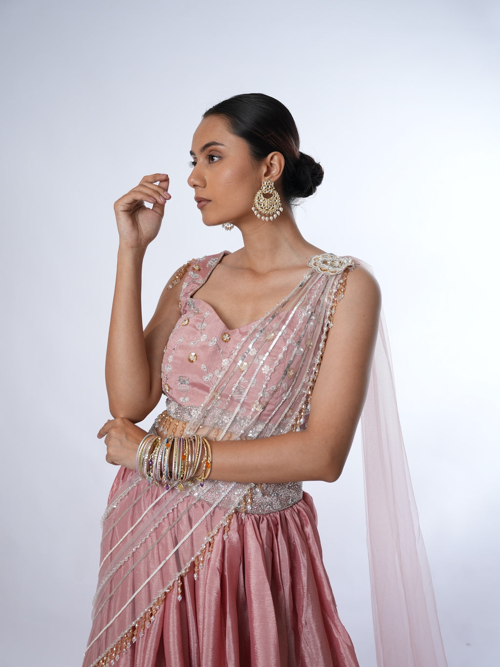 Blush Pink Embellished Lehenga Set