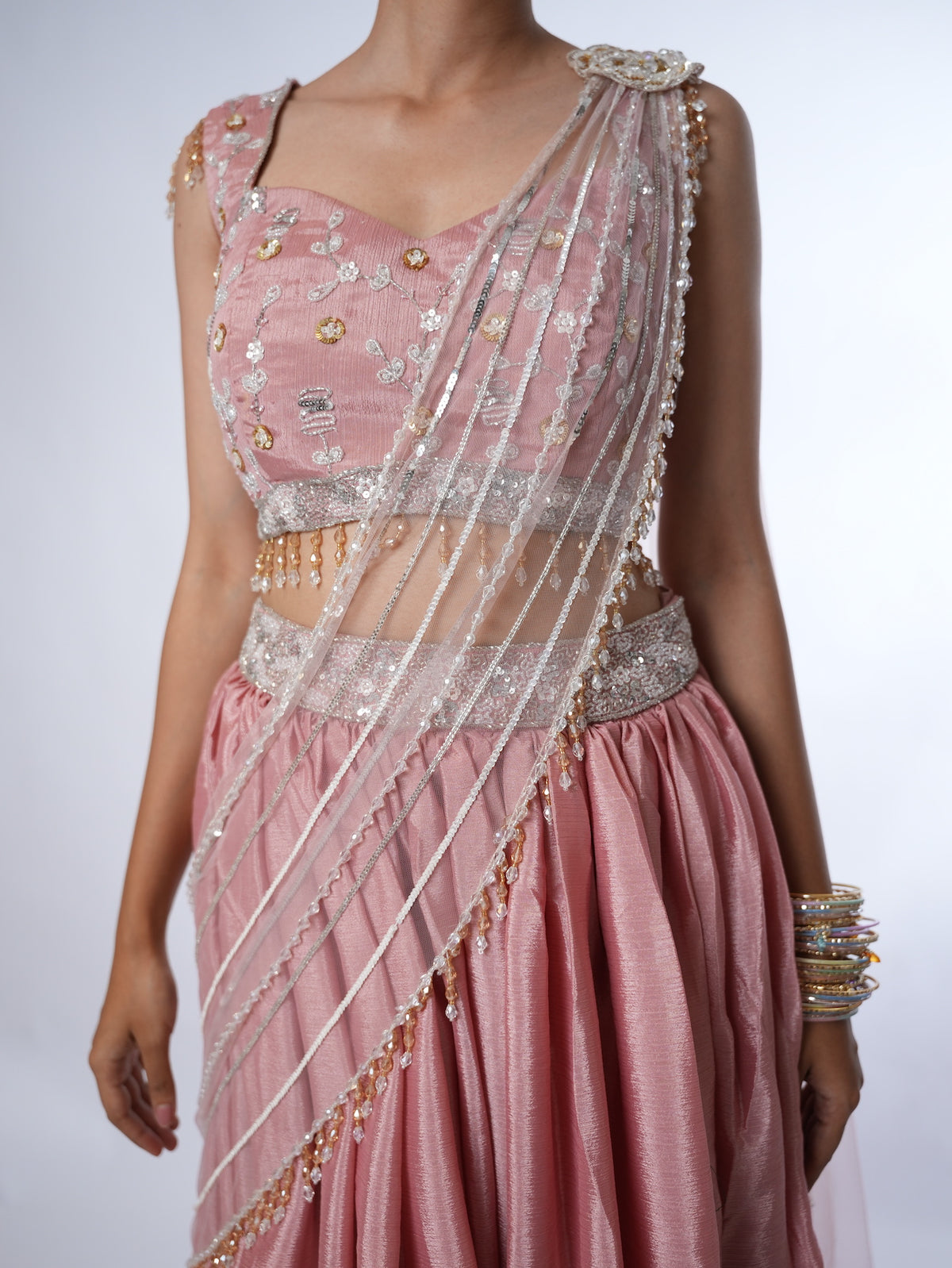 Blush Pink Embellished Lehenga Set