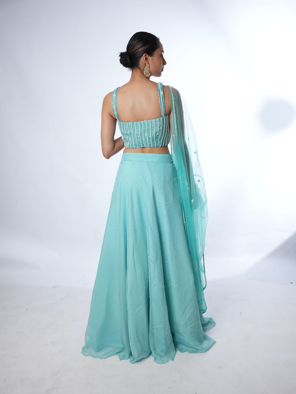 Turquoise Embellished Lehenga Set