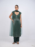 Emerald Green Sequin Embellished Kurti
