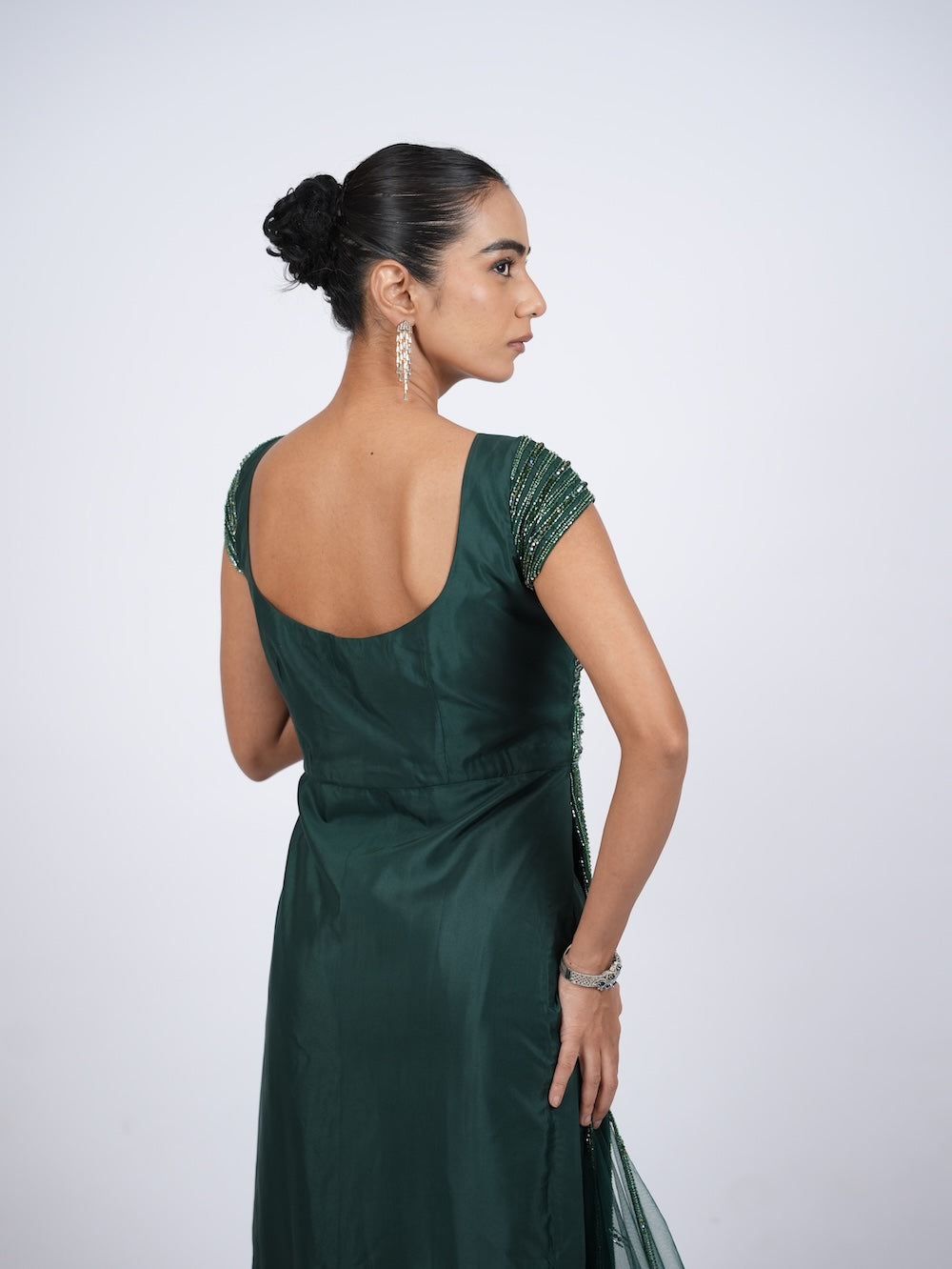 Emerald Green Sequin Embellished Kurti