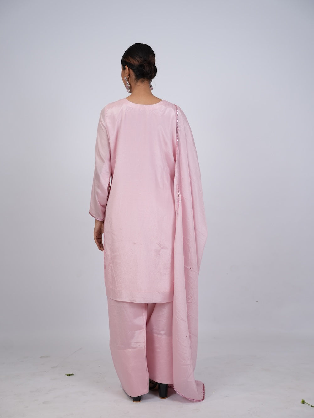 Blush Pink Embellished Kurti and Pant Set