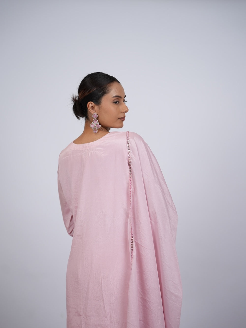 Blush Pink Embellished Kurti and Pant Set