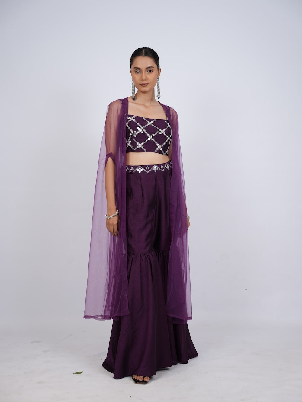 Purple Indo-Western Set