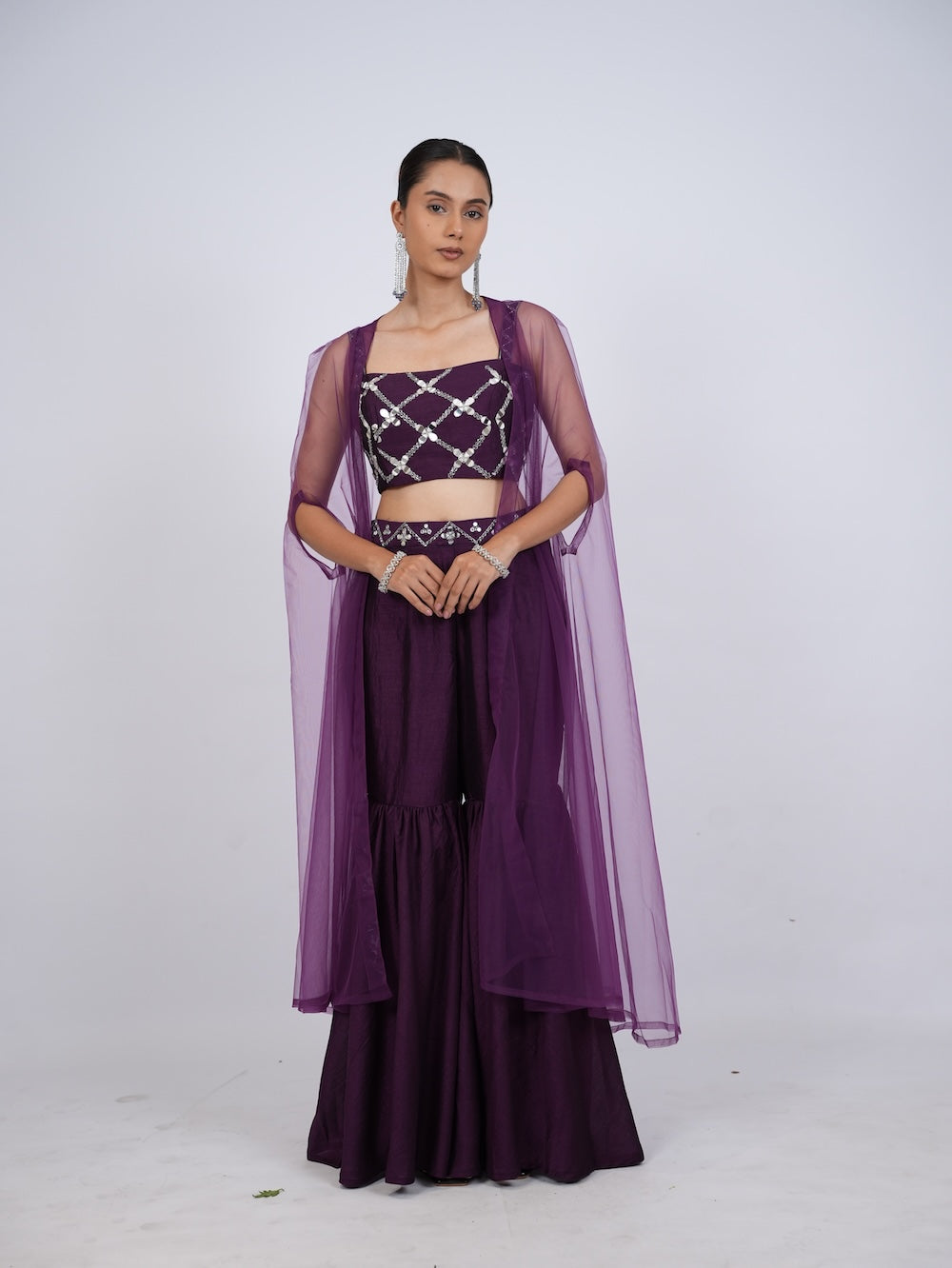 Purple Indo-Western Set