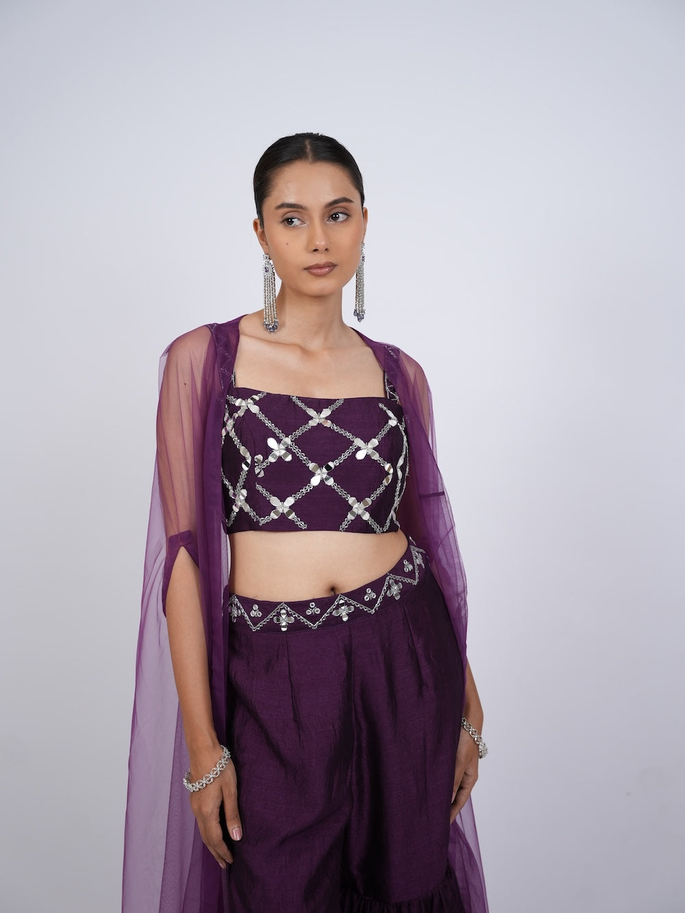Purple Indo-Western Set