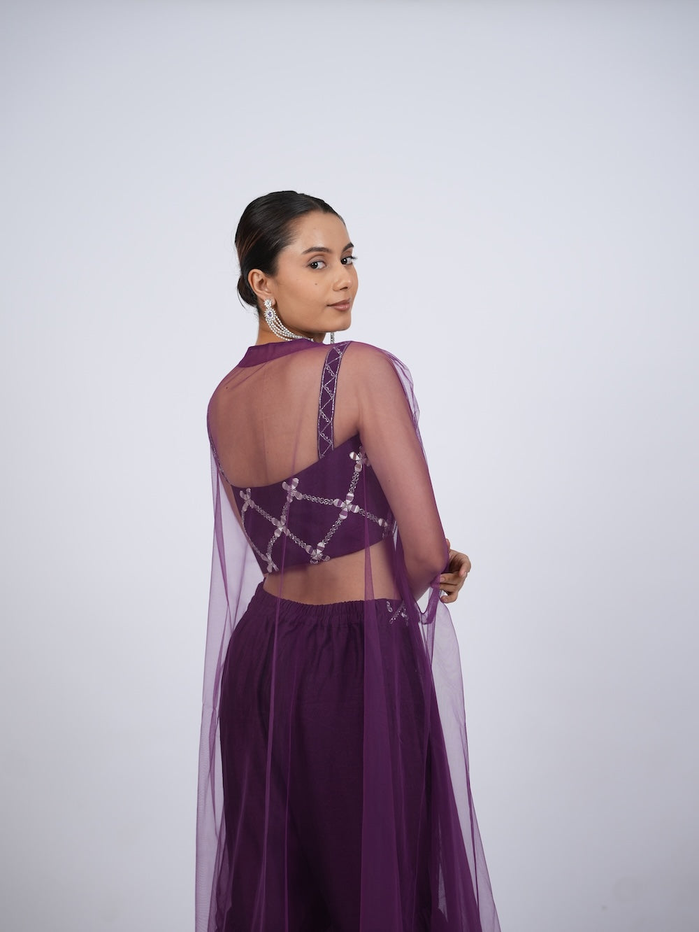 Purple Indo-Western Set