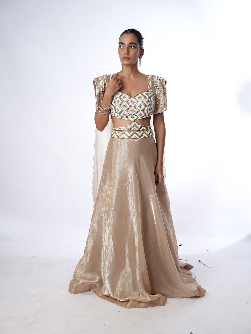 Golden Geometric Embellished Set