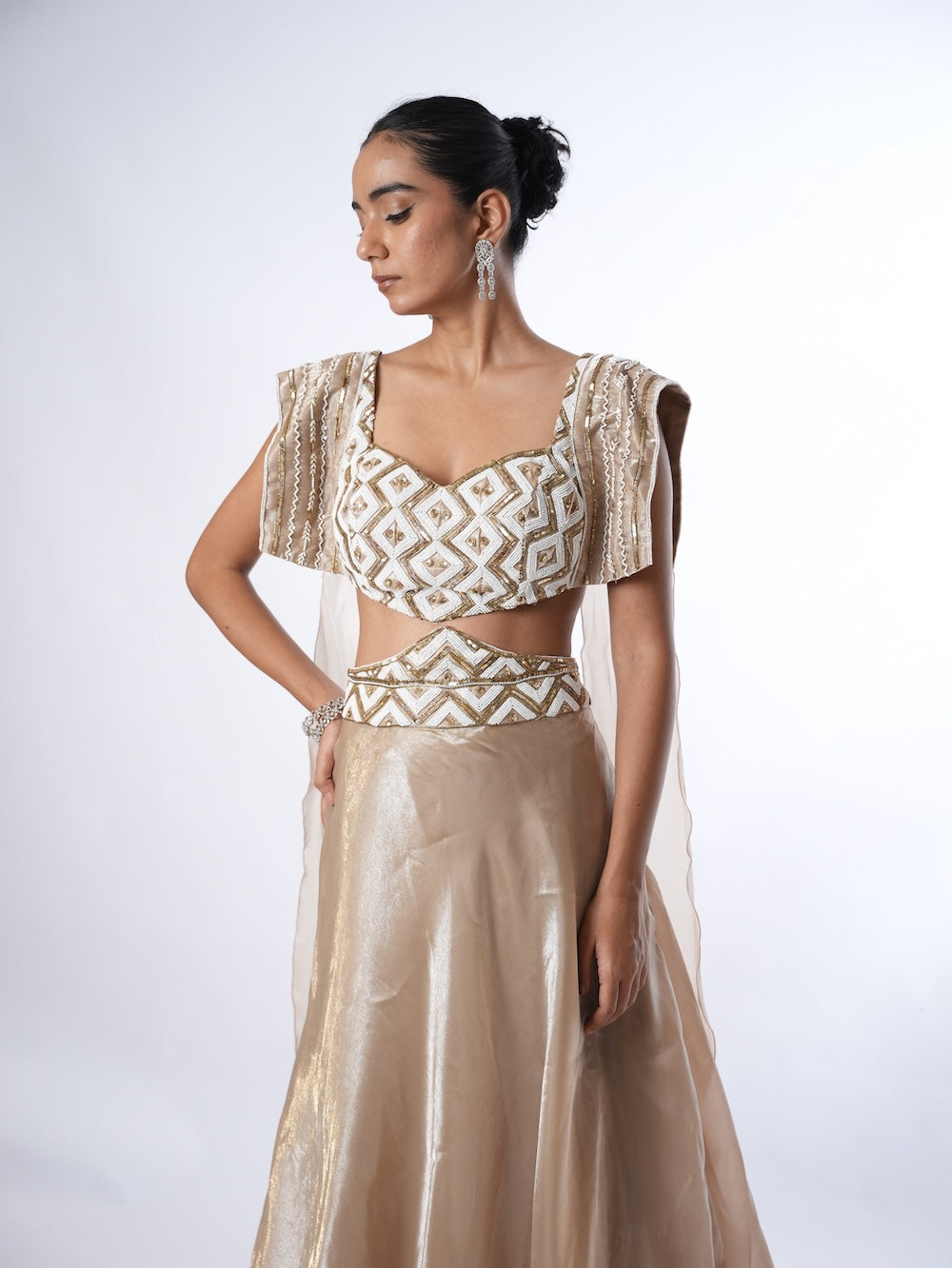 Golden Geometric Embellished Set