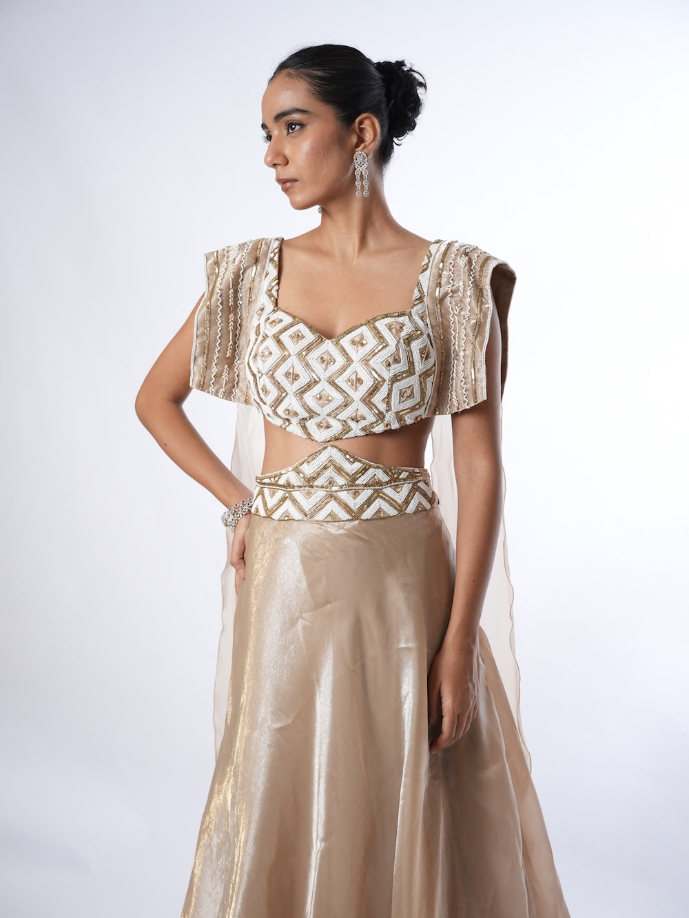 Golden Geometric Embellished Set