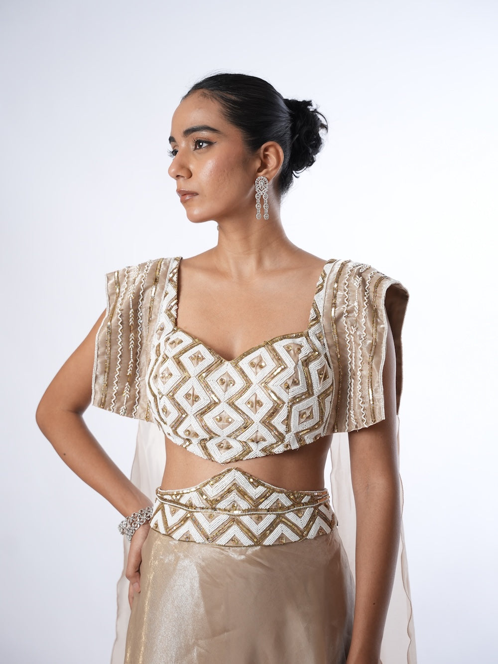 Golden Geometric Embellished Set