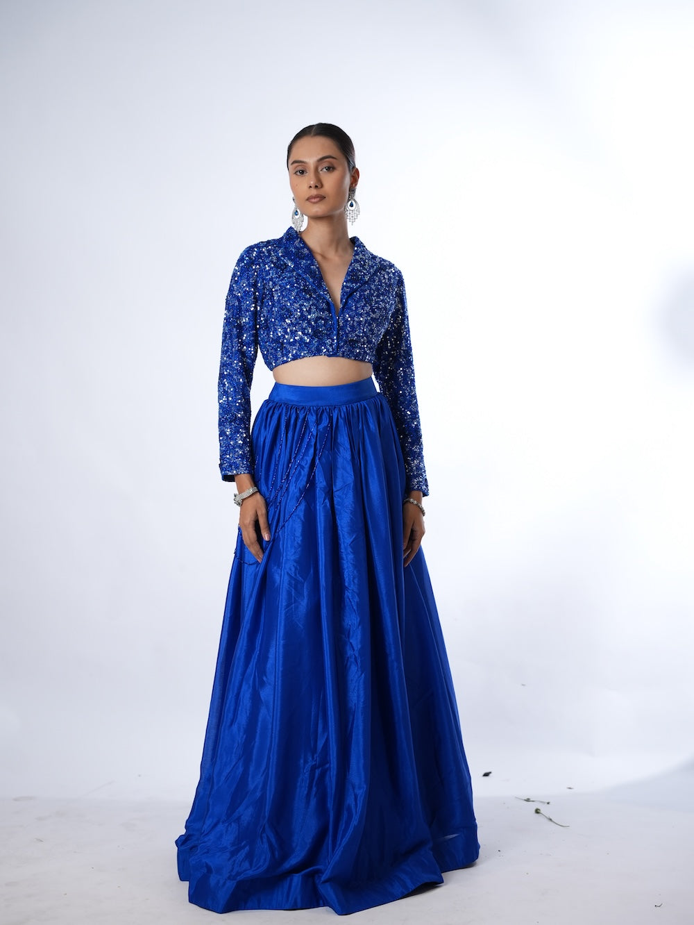 Royal Blue Sequin Blazer Set