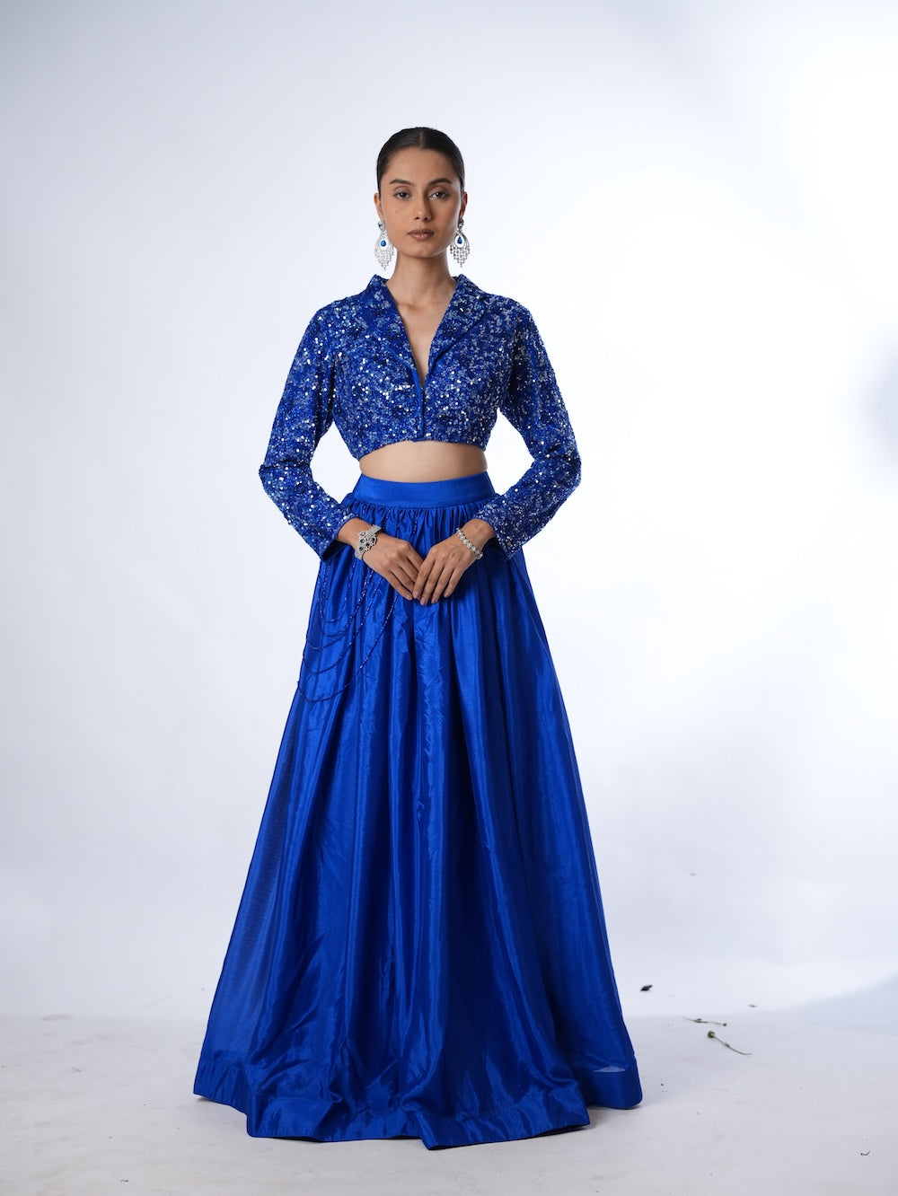 Royal Blue Sequin Blazer Set