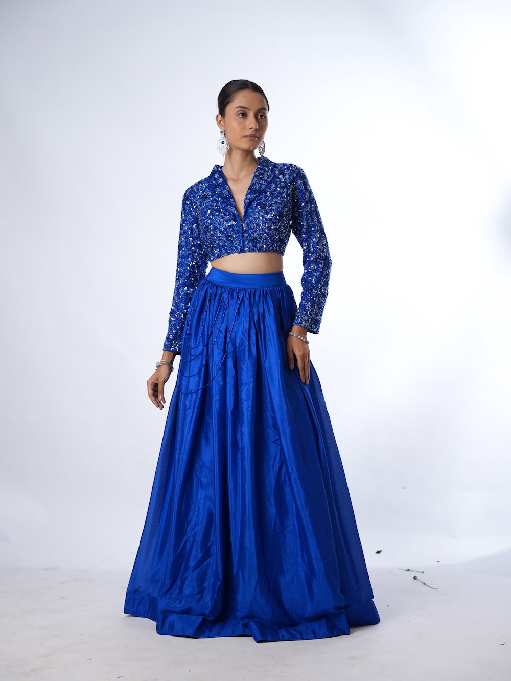 Royal Blue Sequin Blazer Set