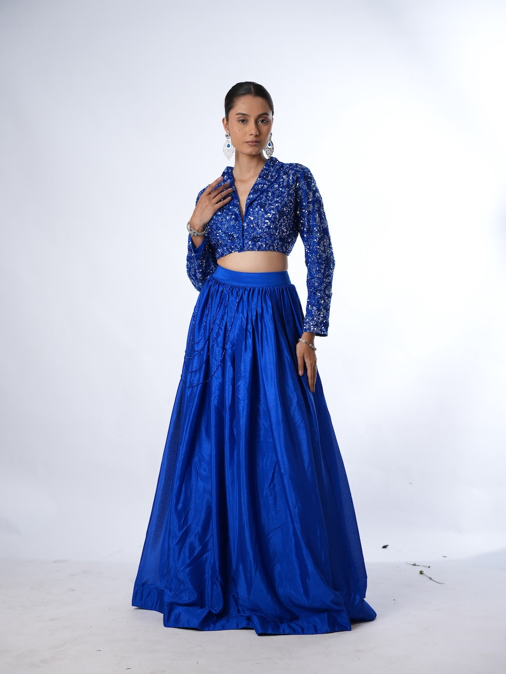 Royal Blue Sequin Blazer Set