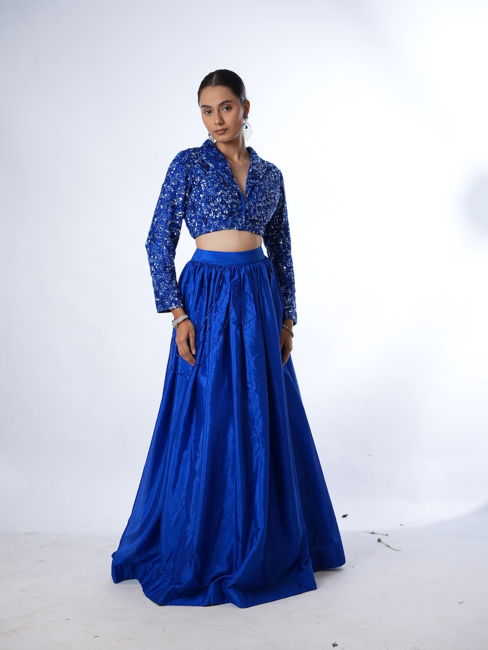 Royal Blue Sequin Blazer Set