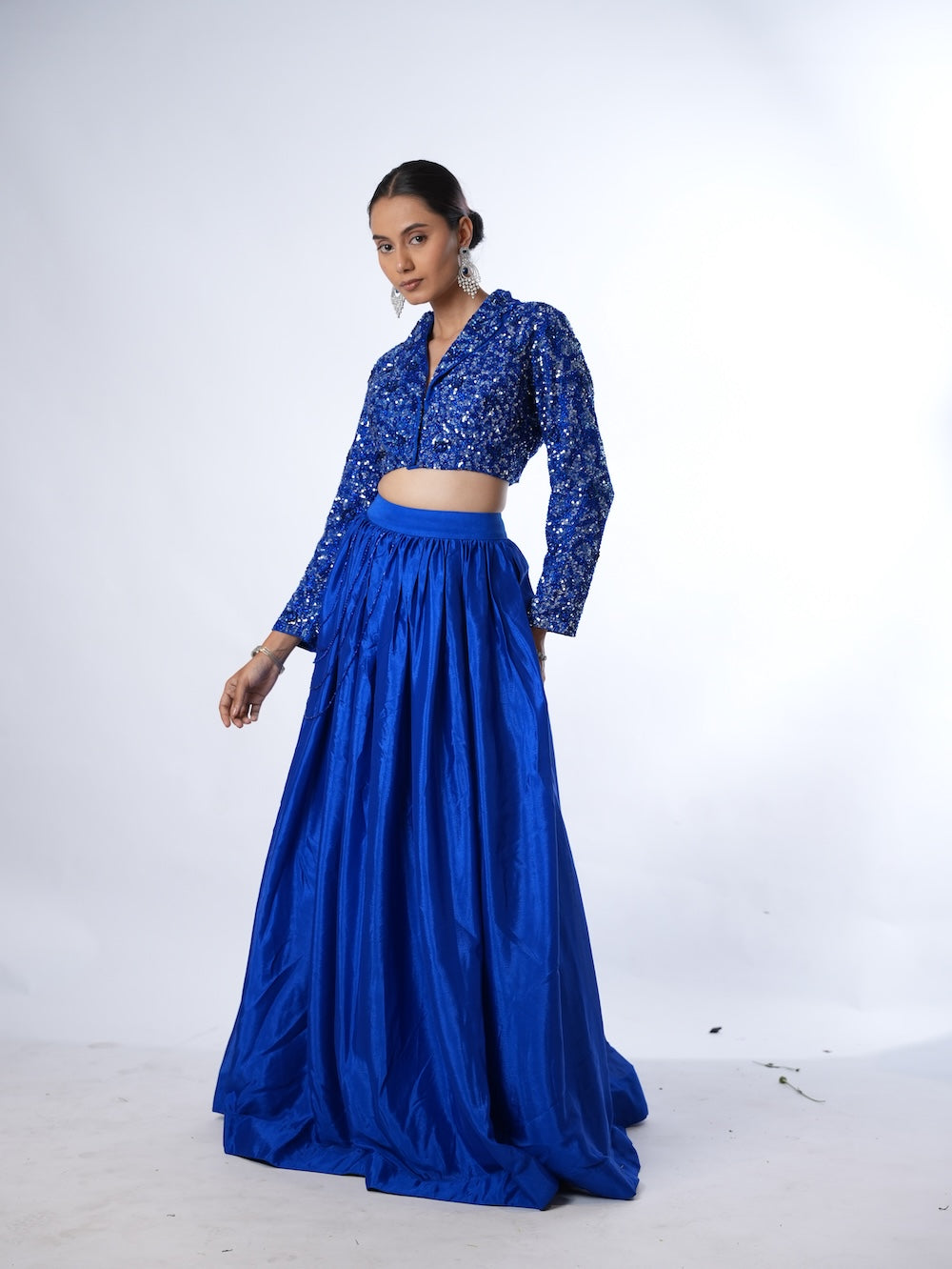 Royal Blue Sequin Blazer Set