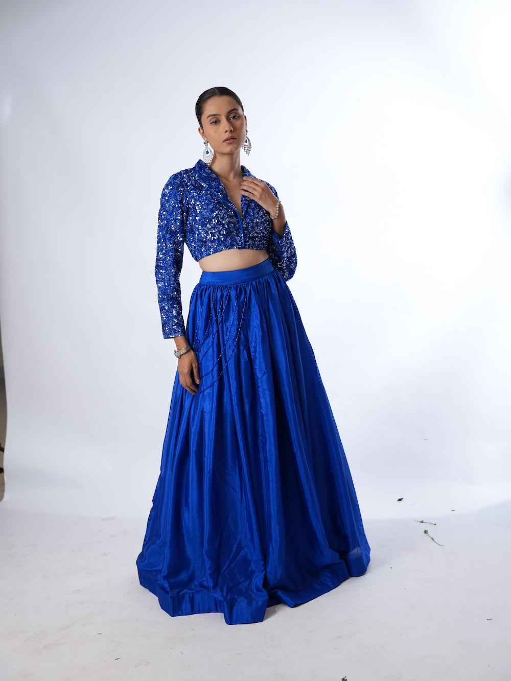 Royal Blue Sequin Blazer Set