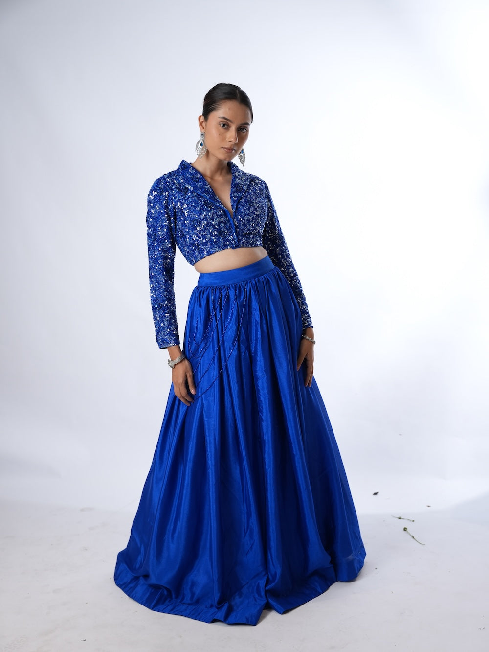 Royal Blue Sequin Blazer Set