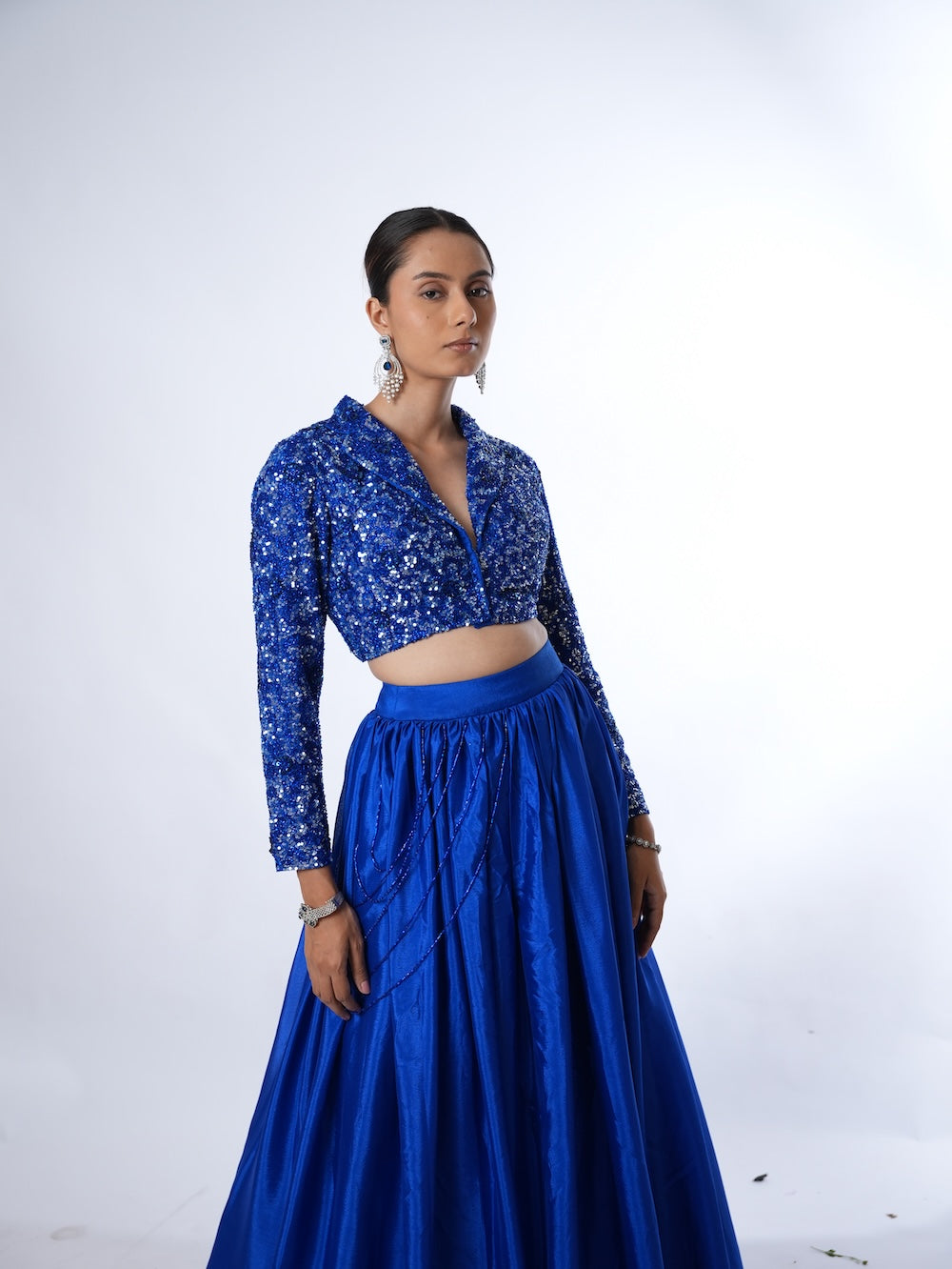 Royal Blue Sequin Blazer Set