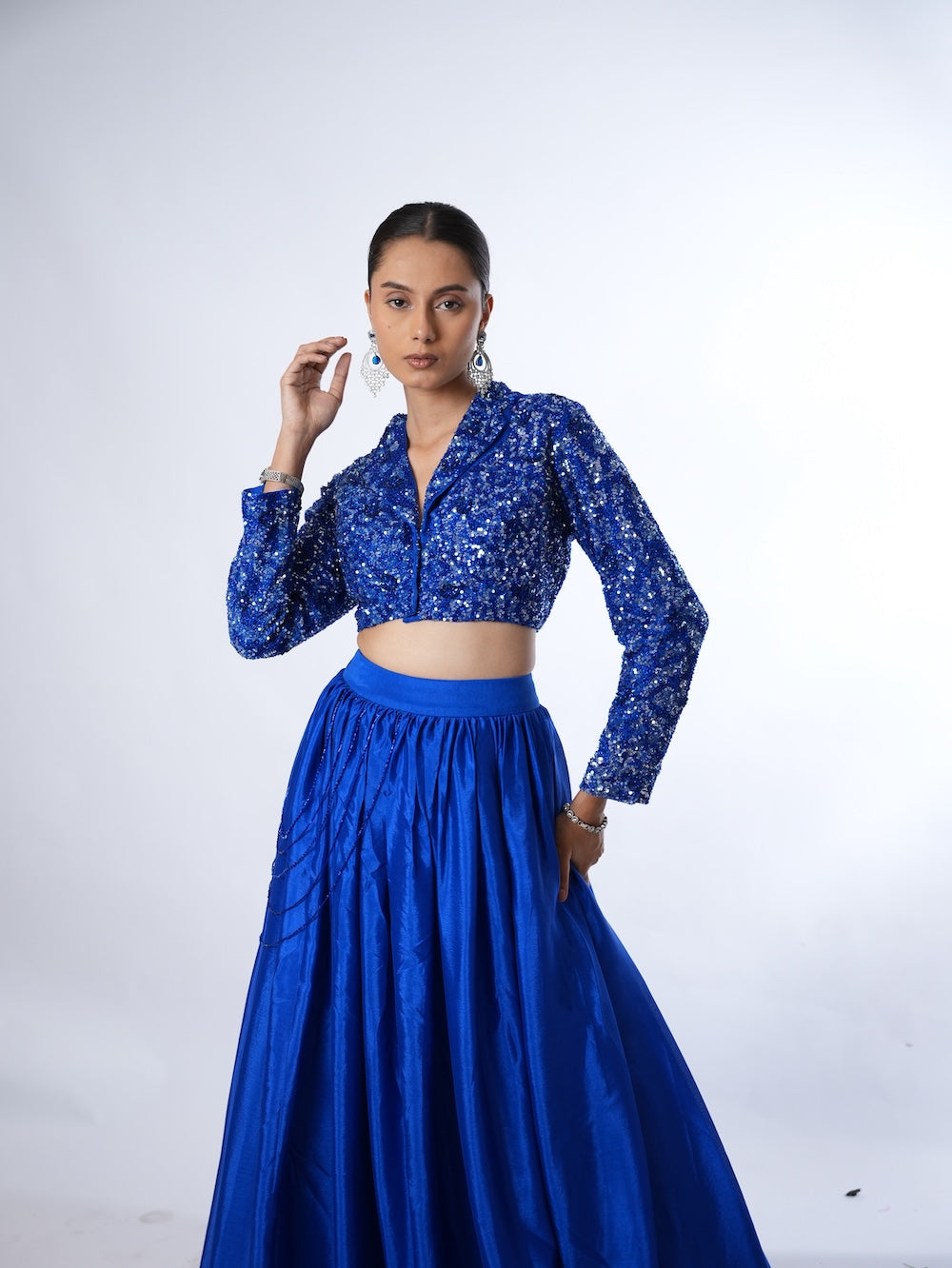 Royal Blue Sequin Blazer Set
