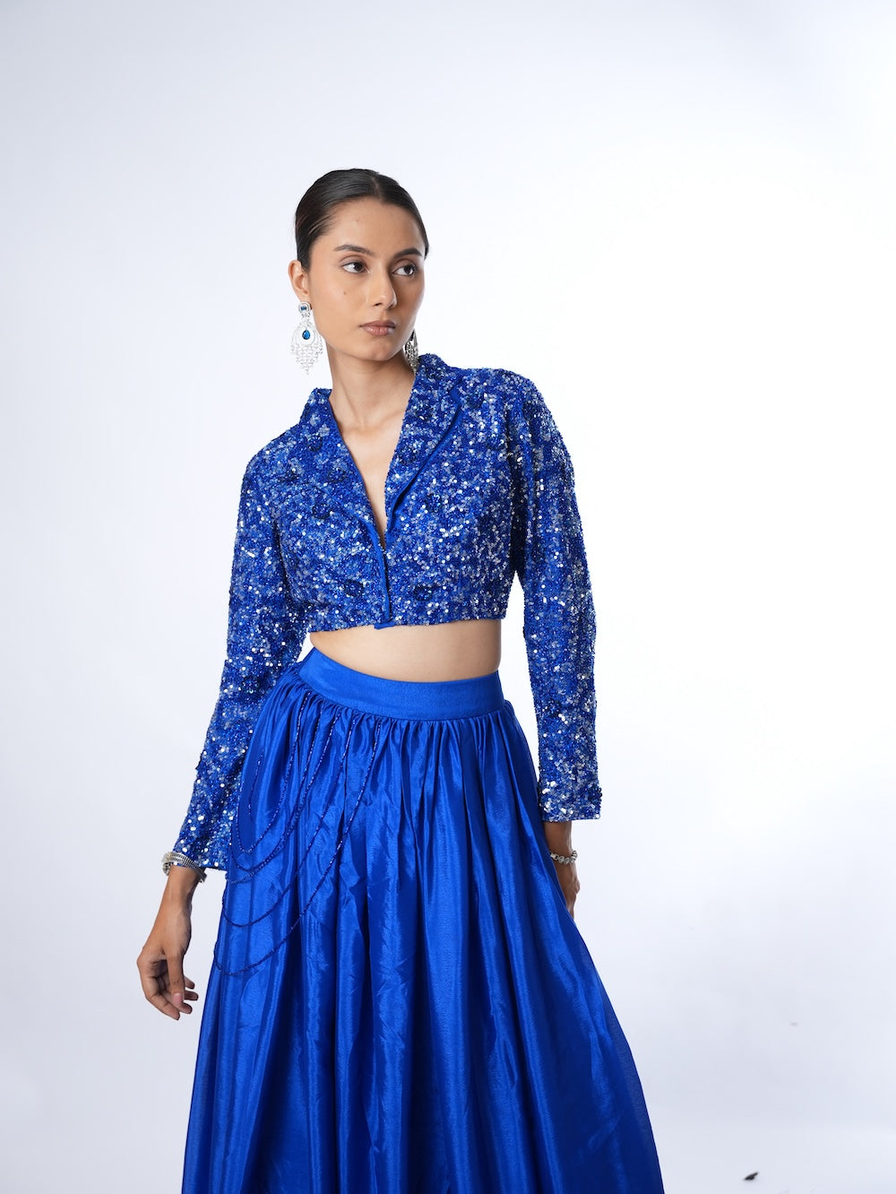 Royal Blue Sequin Blazer Set