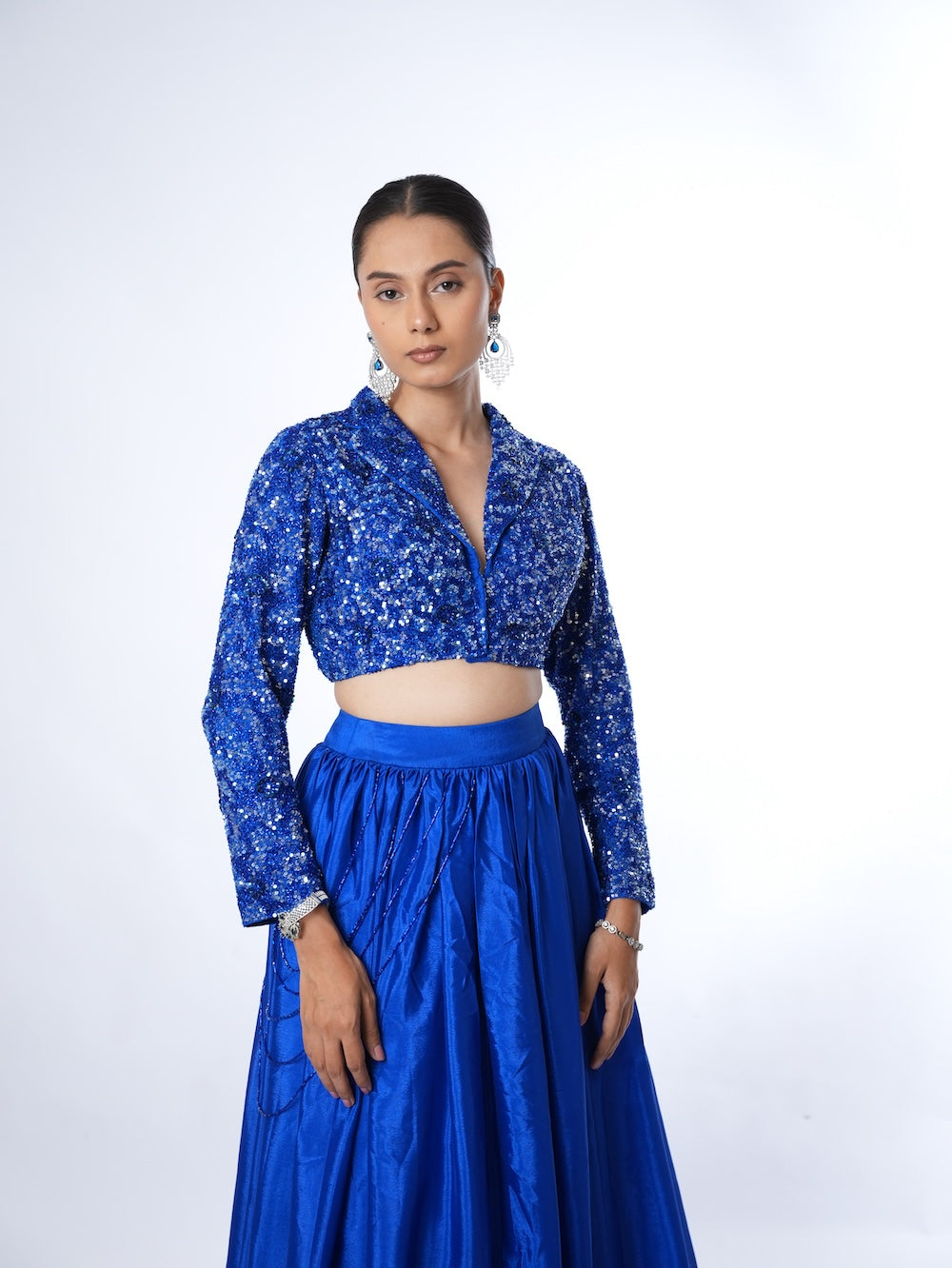 Royal Blue Sequin Blazer Set