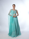 TURQUOISE EMBELLISHED LEHENGA SET