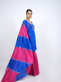 Royal Blue & Pink Embroidered Sharara Set