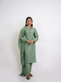 SAGE GREEN MIRROR SILK KURTA SET