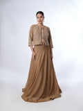 GOLDEN BROWN EMBELLISHED LEHENGA SET