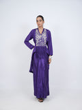 PURPLE EMBROIDERED PEPLUM KURTI