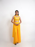 YELLOW SEQUIN SHARARA SET