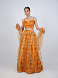 YELLOW FLORAL LEHENGA SET