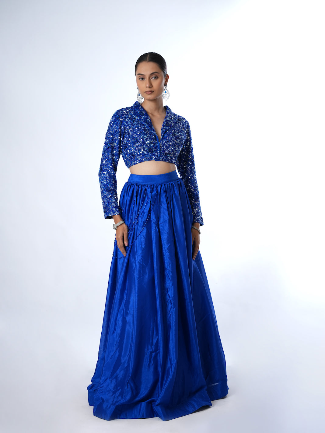 ROYAL BLUE SEQUIN BLAZER SET