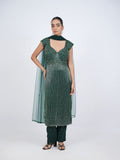 EMERALD GREEN SEQUIN KURTI