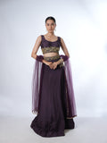 DEEP PLUM EMBELLISHED LEHENGA SET